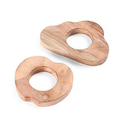 Babyhug Natural Steam Beech Wood Teether Pack of 2 (design may vary)