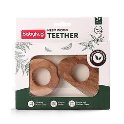 Babyhug Natural Steam Beech Wood Teether Pack of 2 (design may vary)