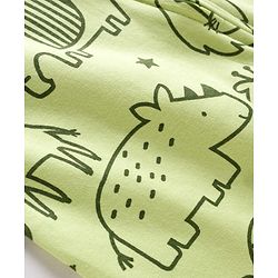 Babyhug Cotton Knit Full Sleeves Footed Sleepsuit With Animal Print - Green