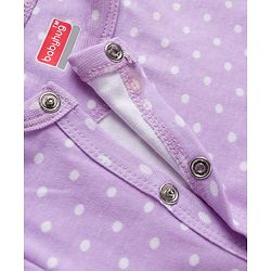 Babyhug Cotton Knit Full Sleeves Footed Sleepsuit With Animal Print - Lavender