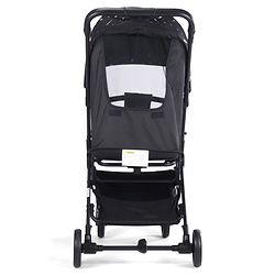 Babyhug Portable Baby Stroller with One-hand Z Compact Fold - Black| Pram for Newborn| Concealed Linked Brake| Swivel Wheels| 5 point Safety Harness| Air Cabin Friendly|