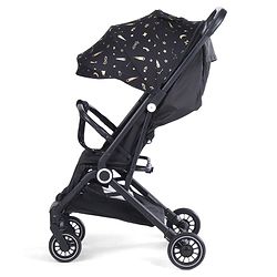 Babyhug Portable Baby Stroller with One-hand Z Compact Fold - Black| Pram for Newborn| Concealed Linked Brake| Swivel Wheels| 5 point Safety Harness| Air Cabin Friendly|