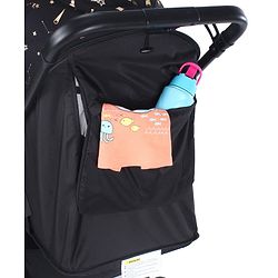 Babyhug Portable Baby Stroller with One-hand Z Compact Fold - Black| Pram for Newborn| Concealed Linked Brake| Swivel Wheels| 5 point Safety Harness| Air Cabin Friendly|