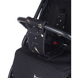 Babyhug Portable Baby Stroller with One-hand Z Compact Fold - Black| Pram for Newborn| Concealed Linked Brake| Swivel Wheels| 5 point Safety Harness| Air Cabin Friendly|