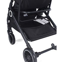Babyhug Portable Baby Stroller with One-hand Z Compact Fold - Black| Pram for Newborn| Concealed Linked Brake| Swivel Wheels| 5 point Safety Harness| Air Cabin Friendly|