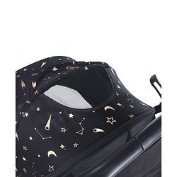 Babyhug Portable Baby Stroller with One-hand Z Compact Fold - Black| Pram for Newborn| Concealed Linked Brake| Swivel Wheels| 5 point Safety Harness| Air Cabin Friendly|