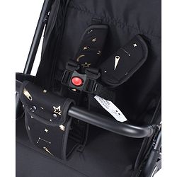 Babyhug Portable Baby Stroller with One-hand Z Compact Fold - Black| Pram for Newborn| Concealed Linked Brake| Swivel Wheels| 5 point Safety Harness| Air Cabin Friendly|