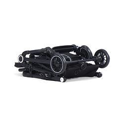 Babyhug Portable Baby Stroller with One-hand Z Compact Fold - Black| Pram for Newborn| Concealed Linked Brake| Swivel Wheels| 5 point Safety Harness| Air Cabin Friendly|