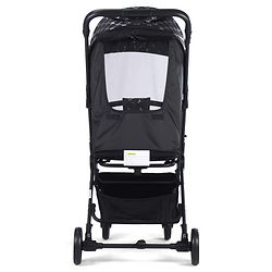 Babyhug Portable Baby Stroller with One-hand Z Compact Fold - Black| Pram for Newborn| Concealed Linked Brake| Swivel Wheels| 5 point Safety Harness| Air Cabin Friendly|