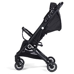 Babyhug Portable Baby Stroller with One-hand Z Compact Fold - Black| Pram for Newborn| Concealed Linked Brake| Swivel Wheels| 5 point Safety Harness| Air Cabin Friendly|