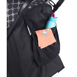 Babyhug Portable Baby Stroller with One-hand Z Compact Fold - Black| Pram for Newborn| Concealed Linked Brake| Swivel Wheels| 5 point Safety Harness| Air Cabin Friendly|