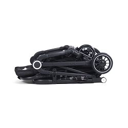 Babyhug Portable Baby Stroller with One-hand Z Compact Fold - Black| Pram for Newborn| Concealed Linked Brake| Swivel Wheels| 5 point Safety Harness| Air Cabin Friendly|
