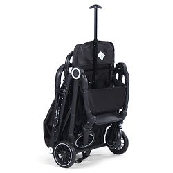 Babyhug Portable Baby Stroller with One-hand Z Compact Fold - Black| Pram for Newborn| Concealed Linked Brake| Swivel Wheels| 5 point Safety Harness| Air Cabin Friendly|