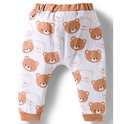 Babyhug 100% Cotton Interlock Knit Full Sleeves Animal Printed Onesies With Leggings & Cap - Brown