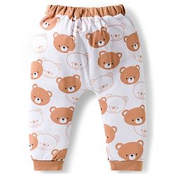Babyhug 100% Cotton Interlock Knit Full Sleeves Animal Printed Onesies With Leggings & Cap - Brown