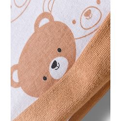 Babyhug 100% Cotton Interlock Knit Full Sleeves Animal Printed Onesies With Leggings & Cap - Brown