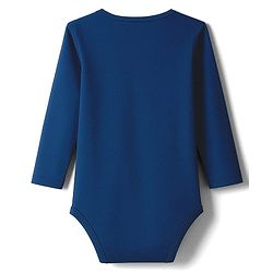 Babyhug 100% Cotton Knit Full Sleeves Onesie With Santa Claus Print - Navy Blue