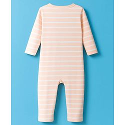 Babyhug 100% Cotton Interlock Knit Full Sleeves Romper With Animal Print - Brown