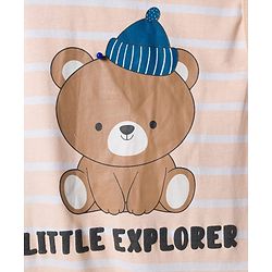 Babyhug 100% Cotton Interlock Knit Full Sleeves Romper With Animal Print - Brown