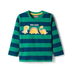 Babyhug 100% Cotton Full Sleeves T-Shirt With Dino Print - Green