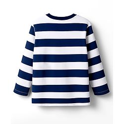 Babyhug 100% Cotton Single Jersey Knit Full Sleeves T-Shirt With Tiger Print - Navy Blue