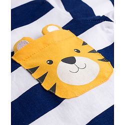 Babyhug 100% Cotton Single Jersey Knit Full Sleeves T-Shirt With Tiger Print - Navy Blue