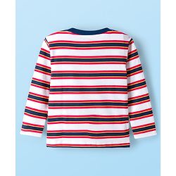 Babyhug 100% Cotton Full Sleeves T-Shirt With Text Print Pack Of 3 - White Navy Blue & Red