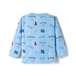 Babyhug 100% Cotton Single Jersey Knit Full Sleeves T-Shirt With Text Print Pack Of 3 - Red Light Blue & Blue