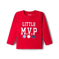 Babyhug 100% Cotton Single Jersey Knit Full Sleeves T-Shirt With Text Print Pack Of 3 - Red Light Blue & Blue