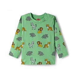 Babyhug 100% Cotton Single Jersey Knit Full Sleeves T-Shirt With Animal Print Pack Of 3 - Yellow Light Green & White
