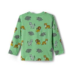 Babyhug 100% Cotton Single Jersey Knit Full Sleeves T-Shirt With Animal Print Pack Of 3 - Yellow Light Green & White