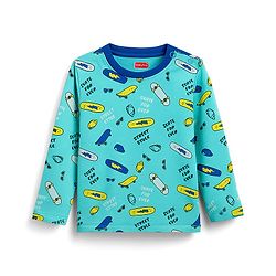 Babyhug 100% Cotton Knit Full Sleeves Striped & Printed T-Shirts Pack of 3 - Multicolor