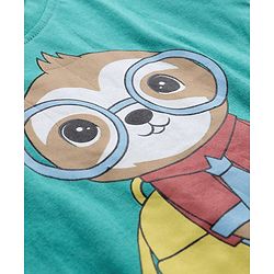Babyhug 100% Cotton Single Jersey Knit T-Shirt With Animal Print Pack Of 3 - Light Blue Aqua & Yellow