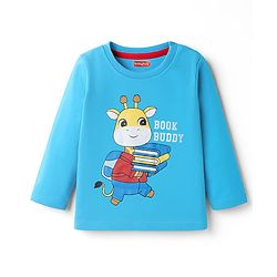 Babyhug 100% Cotton Single Jersey Knit T-Shirt With Animal Print Pack Of 3 - Light Blue Aqua & Yellow