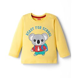 Babyhug 100% Cotton Single Jersey Knit T-Shirt With Animal Print Pack Of 3 - Light Blue Aqua & Yellow