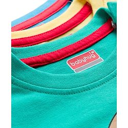 Babyhug 100% Cotton Single Jersey Knit T-Shirt With Animal Print Pack Of 3 - Light Blue Aqua & Yellow