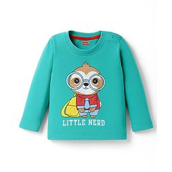 Babyhug 100% Cotton Single Jersey Knit T-Shirt With Animal Print Pack Of 3 - Light Blue Aqua & Yellow