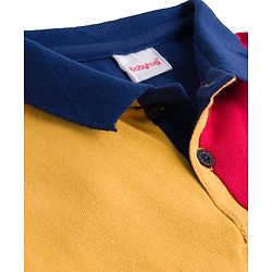 Babyhug Cotton Knit Half Sleeves Cut & Sew Polo T-Shirt with Text Graphic - Multicolor