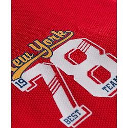 Babyhug Cotton Knit Half Sleeves Cut & Sew Polo T-Shirt with Text Graphic - Multicolor