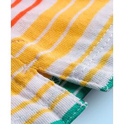 Babyhug Cotton Knit Half Sleeves Striped Polo T-Shirt with Ship Graphic - Multicolor