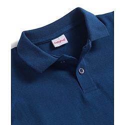 Babyhug Cotton Knit Half Sleeves Polo T-Shirt - Navy Blue