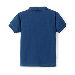 Babyhug Cotton Knit Half Sleeves Polo T-Shirt - Navy Blue