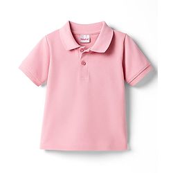 Babyhug Cotton Knit Half Sleeves Solid Colour Polo T-Shirt  - White