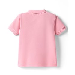 Babyhug Cotton Knit Half Sleeves Solid Colour Polo T-Shirt  - White