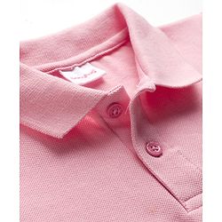 Babyhug Cotton Knit Half Sleeves Solid Colour Polo T-Shirt  - White