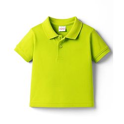 Babyhug Cotton Knit Half Sleeves Solid Colour Polo T-Shirt  - White