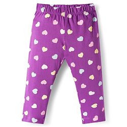 Babyhug Cotton Knit Full Sleeves Night Suit With Text Print - Purple