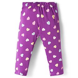 Babyhug Cotton Knit Full Sleeves Night Suit With Text Print - Purple
