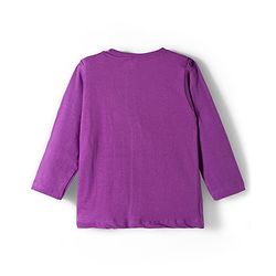 Babyhug Cotton Knit Full Sleeves Night Suit With Text Print - Purple