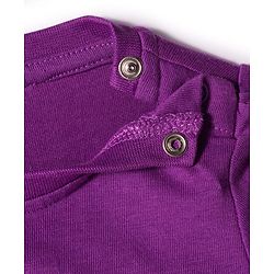 Babyhug Cotton Knit Full Sleeves Night Suit With Text Print - Purple